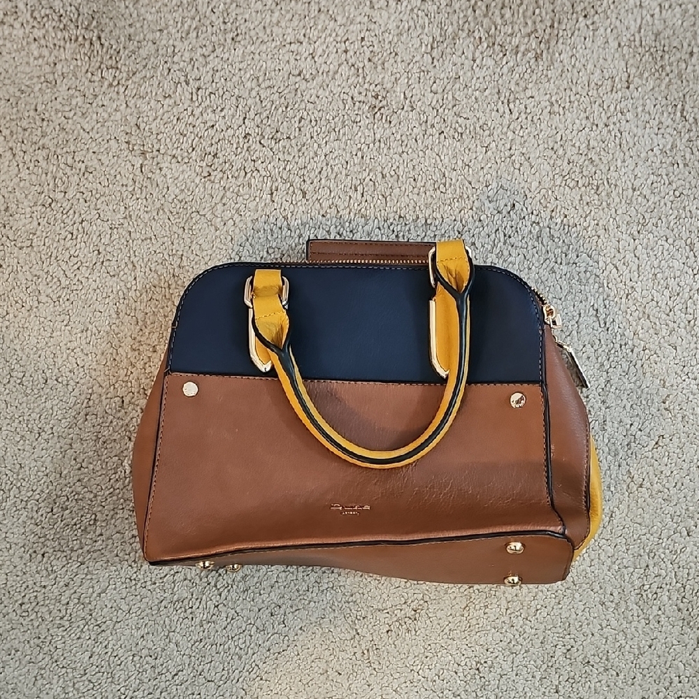 Brown and Navy Handbag